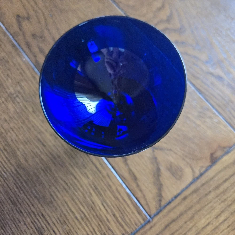 Vintage Imperial Glass USA Cobalt Blue Footed Dessert Glass